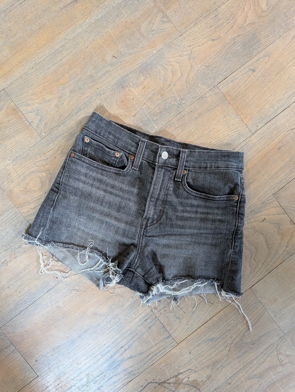 Levi's High-Rise Black Denim Shorts